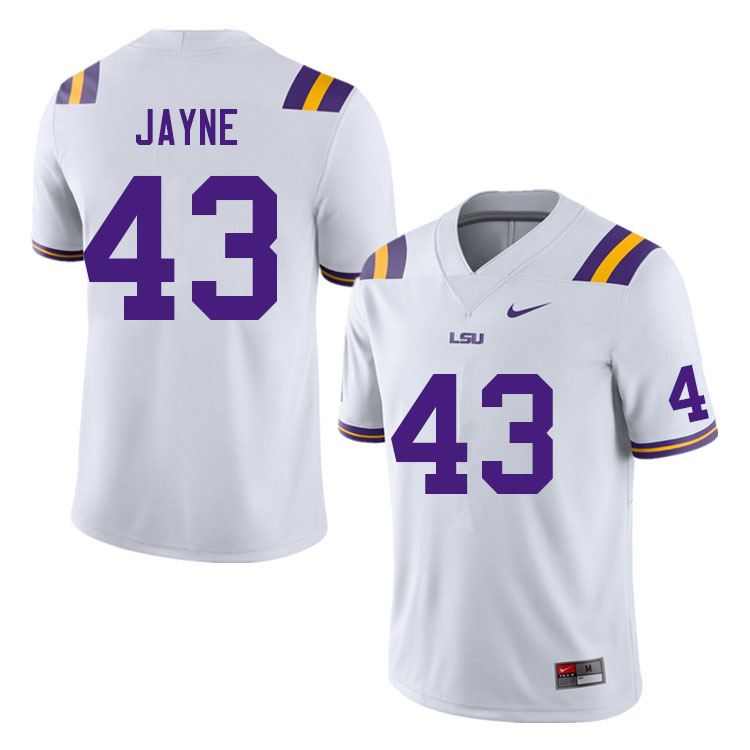 Men #43 Matt Jayne LSU Tigers College Football Jerseys Sale-White